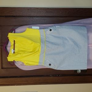 Alyx Limited dress, sheath style, yellow, white, and gray, size 18 NWT